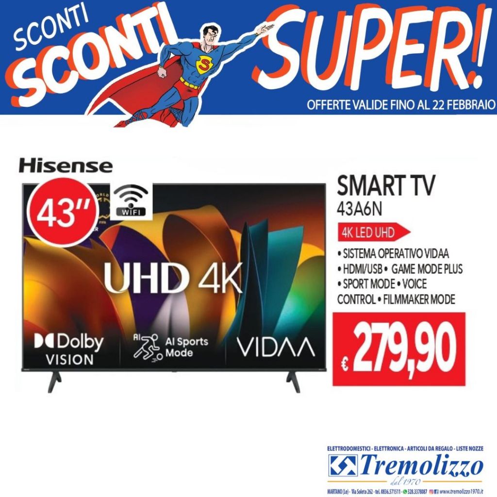 HISENSE 43A6N 4K SMART TV